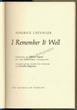 Chevalier, Maurice - Signed Book "I Remember it Well"