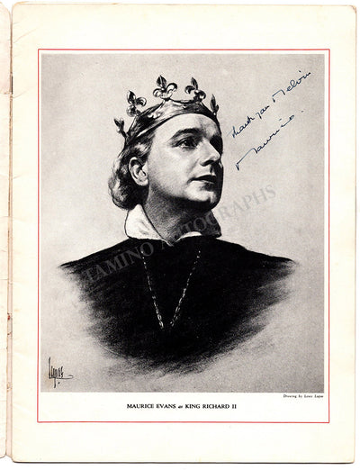 Evans, Maurice - Signed Program "King Richard II"