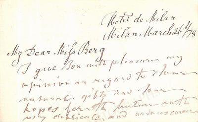Strakosch, Maurice - Autograph Letter Signed 1878