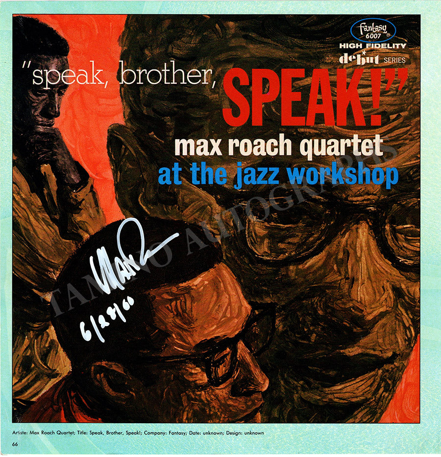 Max Roach Autograph LP Record Booklet Cover