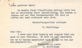 Schillings, Max von - Autograph Note Signed 1902