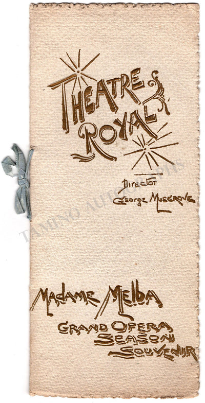 Melba, Nellie - Concert Program Sidney 1902