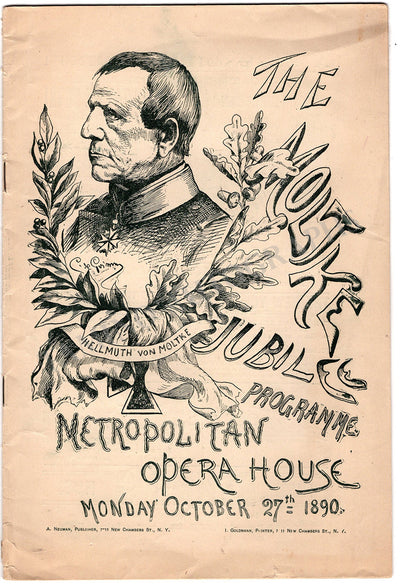 Met Opera - Von Moltke Jubilee Program 1890