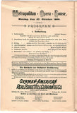 Met Opera - Von Moltke Jubilee Program 1890