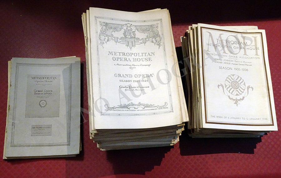 Metropolitan Opera - Collection of 160+ Full Programs 1910s, 20s and 3 ...