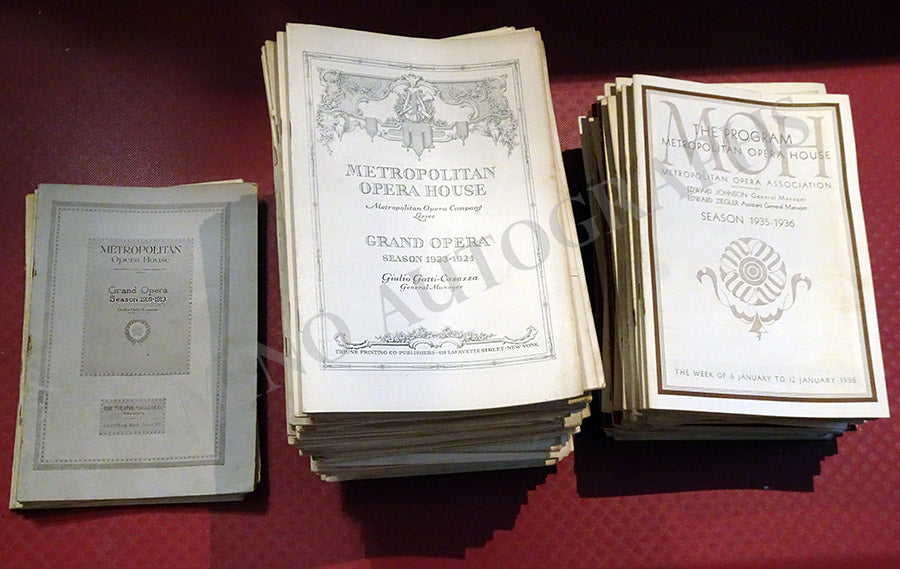 Metropolitan Opera - Collection of 160+ Full Programs 1910s, 20s and 30s