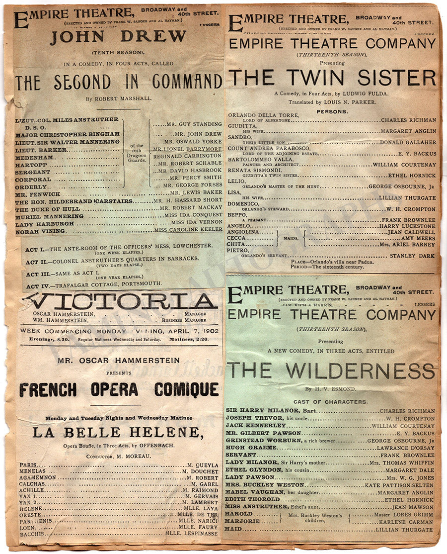 Opera Program Clips Collection Met Manhattan 1903-1910 – Tamino