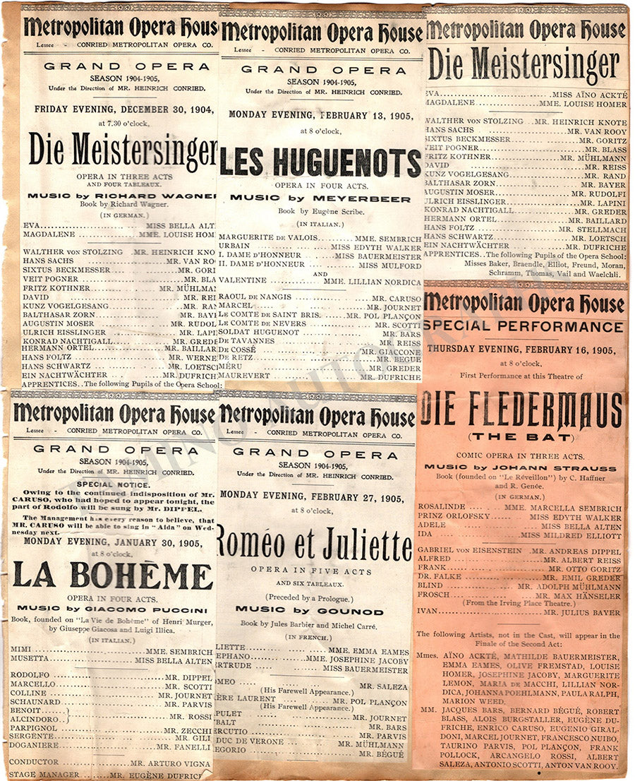 Opera Program Clips Collection Met Manhattan 1903-1910 – Tamino