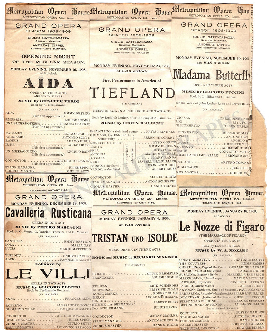 Opera Program Clips Collection Met Manhattan 1903-1910 – Tamino