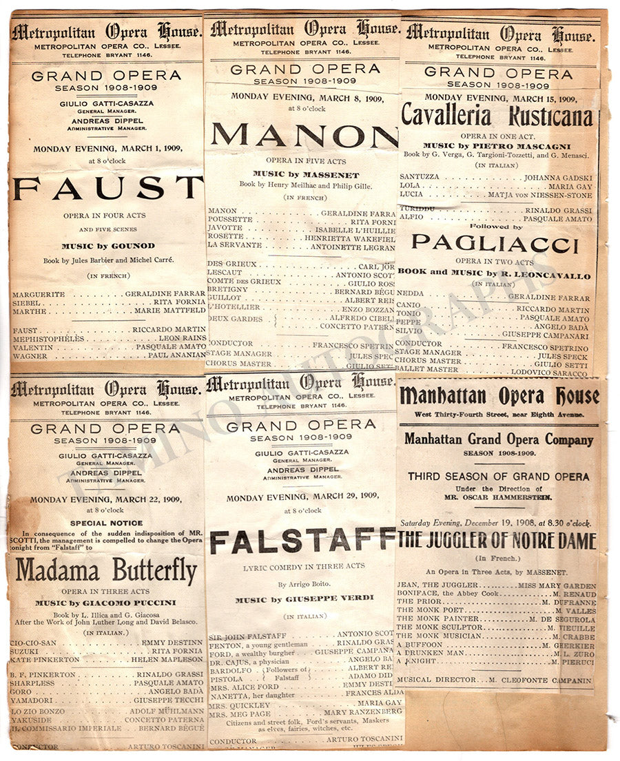 Opera Program Clips Collection Met Manhattan 1903-1910 – Tamino