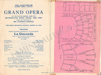 La Gioconda - Met Opera in Chicago Program 1905