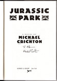 Crichton, Michael - Signed Book "Jurassic Park"