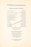 Tippett, Michael - Signed Program World Premier The Midsummer Marriage 1955