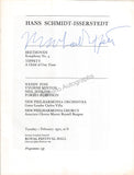 Schmidt-Isserstedt, Hans - Tippett, Michael - Double Signed Program London 1972