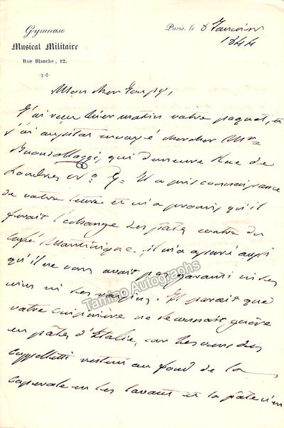 Carafa, Michele - Autograph Letter Signed 1844