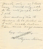 Saltzman-Stevens, Minnie - Autograph Letter Signed
