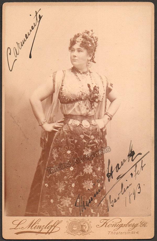 Hauk, Minnie - Signed Cabinet Photo as Carmen 1893