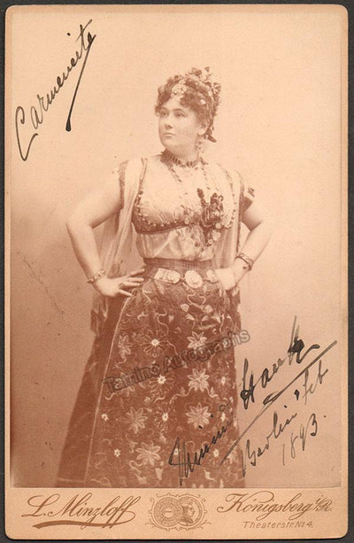 Hauk, Minnie - Signed Cabinet Photo as Carmen 1893