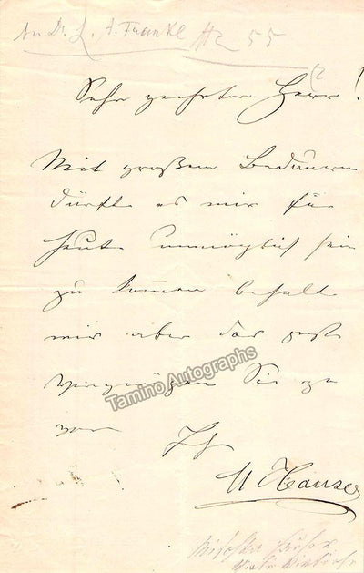 Hauser, Miska - Autograph Note Signed 1855