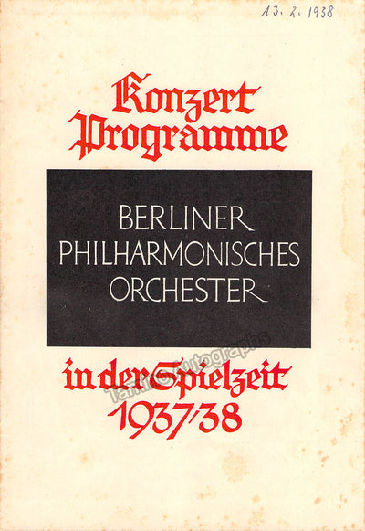 Scarpini, Pietro - Molinari, Bernardino - Concert Program 1938 Berlin