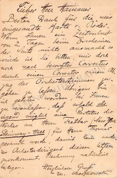 Moszkowski, Moritz - Autograph Note Signed