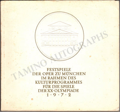 Munich Olympics 1972 Festival - Gala Program Book