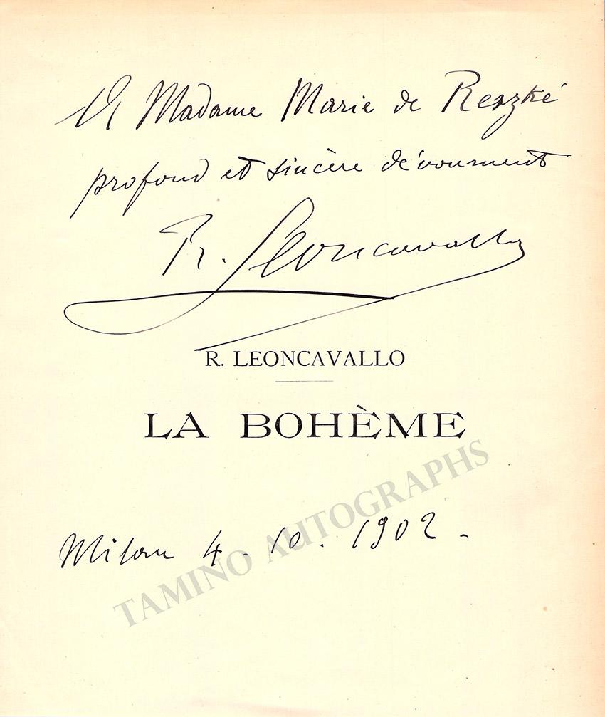 Leoncavallo, Ruggero - Signed "La Boheme" Score Page