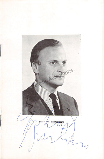 Menuhin, Yehudi - Boulanger, Nadia - Double Signed Program London 1962