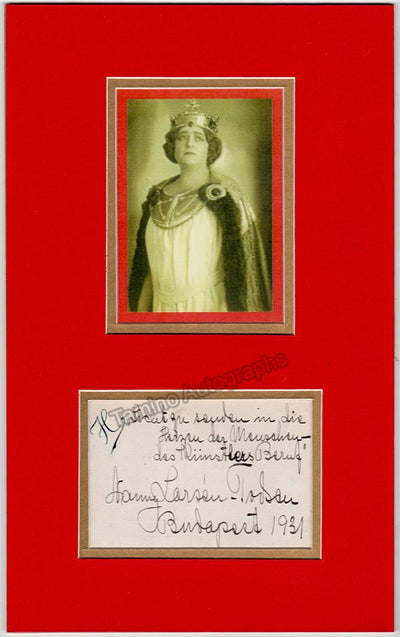 Larsen-Todsen, Nanny - Signature and Photo Matted 1931