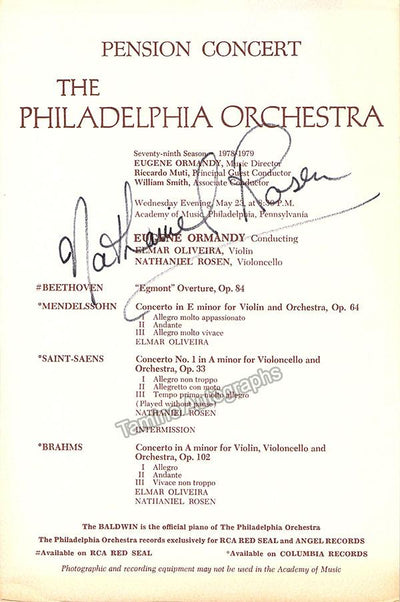 Rosen, Nathaniel - Signed Program 1979
