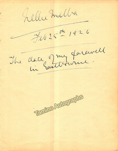 Melba, Nellie - Signed Album Page 1926