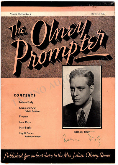 Eddy, Nelson - Signed Program New York 1937