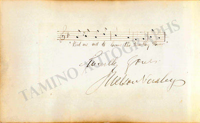 Varley, Nelson - Autograph Musical Quote Signed + Unsigned Photo of him and Unsigned Photo of Pauline Lucca