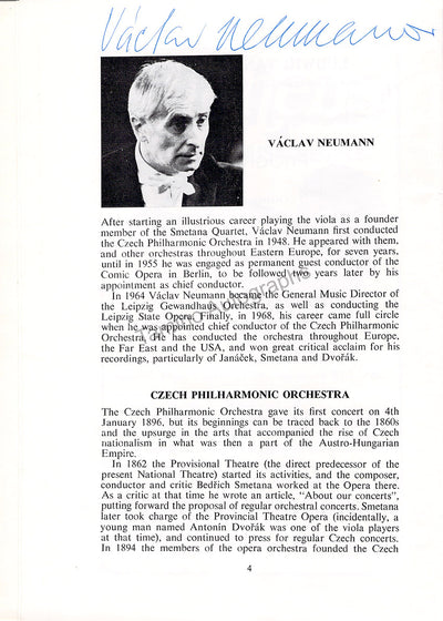 Neumann, Vaclav - Signed Program Leeds 1977