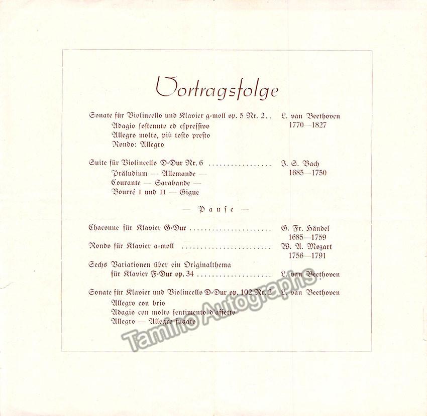 Hoelscher, Ludwig - Ney, Elly - Concert Program 1939 - Tamino