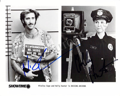 Cage, Nicolas - Hunter, Holly - Double Signed Photograph in "Raising Arizona"