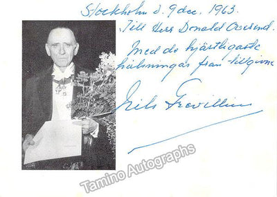 Grevillius, Nils - Signed Card with Photo 1963
