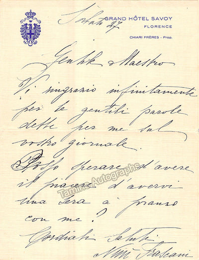 Frascani, Nina - Autograph Note Signed