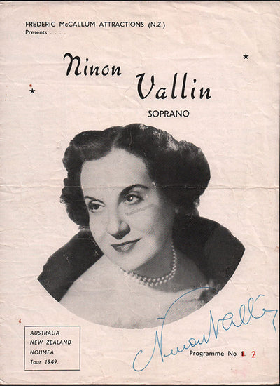 Vallin, Ninon - Signed Program