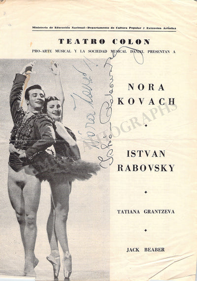 Kovach, Nora - Rabovsky, Istvan - Double Signed Playbill