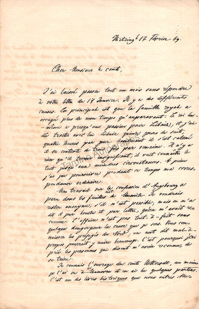 Klopp, Onno - Set of 2 Autograph Letters Signed 1864