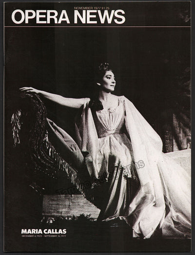 Callas, Maria - Opera News Magazine November 1977