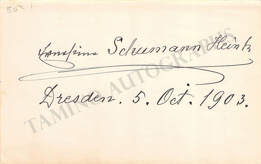 Opera Signs 1800 Opera Singers Autographs Signatures Late 1800s-1910 Lot 1 – Tamino