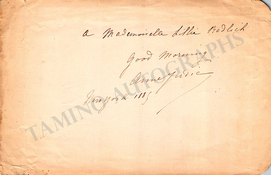 Opera Signs 1800 Opera Singers Autographs Signatures Late 1800s-1910 Lot 1 – Tamino
