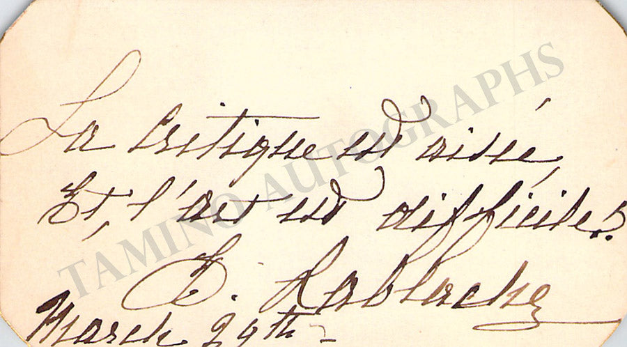 Opera Signs 1800 Opera Singers Autographs Signatures Late 1800s-1910 Lot 3 – Tamino ...