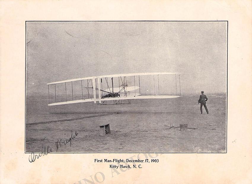 Wright, Orville - Signed Photo of First Plane 1903