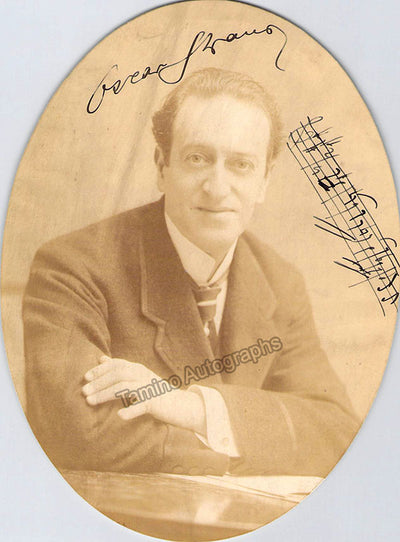 Straus, Oscar - Signed Photograph with Music Quote