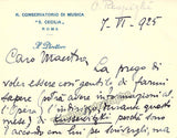 Respighi, Ottorino - Autograph Letter Signed 1925