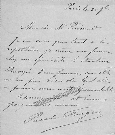 Fugere, Paul - Pair of 2 Autograph Notes Signed