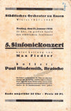 Hindemith, Paul - Concert Program Essen 1928